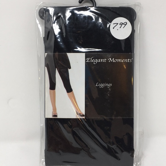 NWT ELEGANT MOMENTS BLACK LEGGINGS - Picture 1 of 2